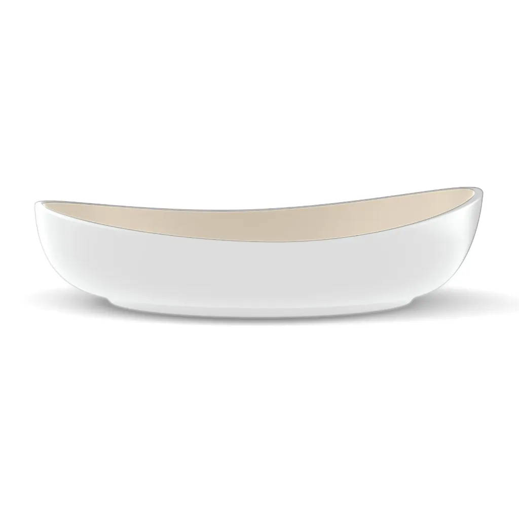 [PS-B925-WHSS] PS-B925 pur&simpl 9.25" x 2.25" Tazón de Pasta Redondo (Exterior Blanco / Interior Sandshell)