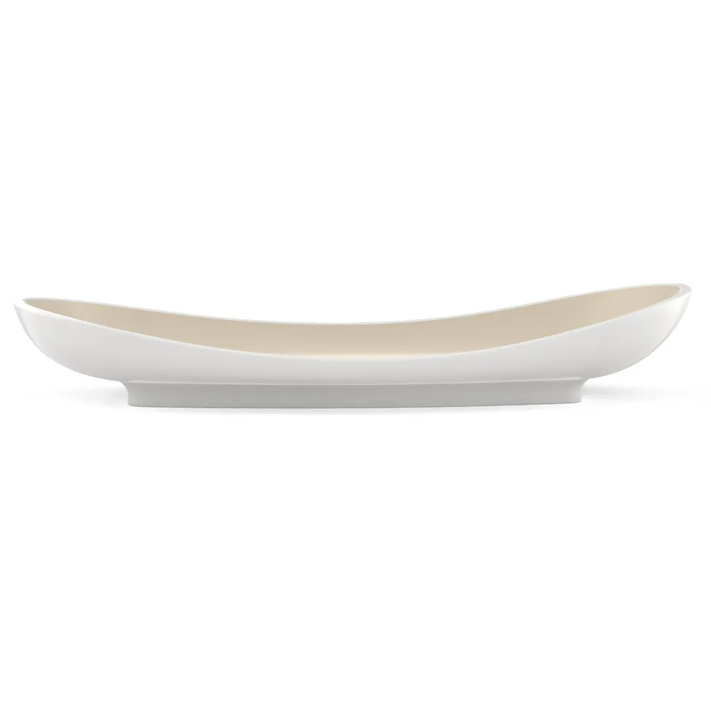 [PS-S126-WHSS] PS-S126 pur&simpl 12.5" x 6" x 2" Plato Ovalado Deslizante (Exterior Blanco / Interior Sandshell)