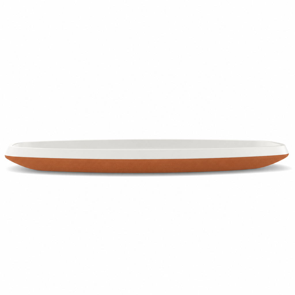 [SK-S1611-TRWH] SK-S1611 Skandi 11.5" x 6.5" x 1" Oval Slider (Terra Exterior / White Interior)